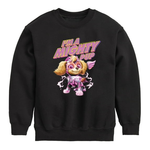Paw Patrol The Movie - I'm A Mighty Pup - Toddler & Youth Crewneck Fleece Sweatshirt