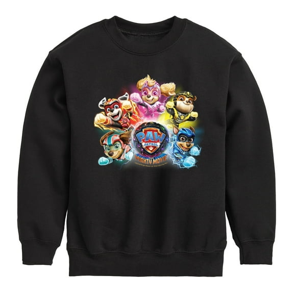 Paw Patrol The Movie - Mighty Movie Character Group  - Toddler & Youth Crewneck Fleece Sweatshirt