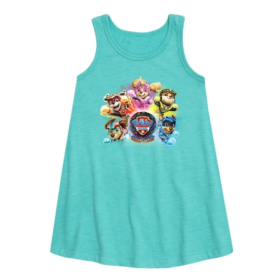Paw Patrol The Movie - Mighty Movie Character Group - Toddler & Youth Girls A-line Dress