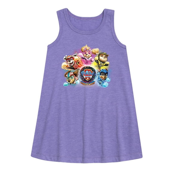 Paw Patrol The Movie - Mighty Movie Character Group - Toddler & Youth Girls A-line Dress