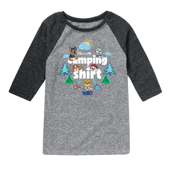Paw Patrol - This Is My Camping Shirt - Toddler And Youth Raglan Graphic T-Shirt
