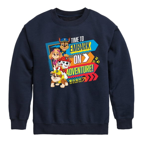 Paw Patrol - Time To Embark On Adventure - Toddler & Youth Crewneck Fleece Sweatshirt