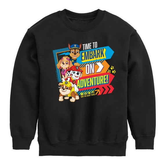 Paw Patrol - Time To Embark On Adventure - Toddler & Youth Crewneck Fleece Sweatshirt