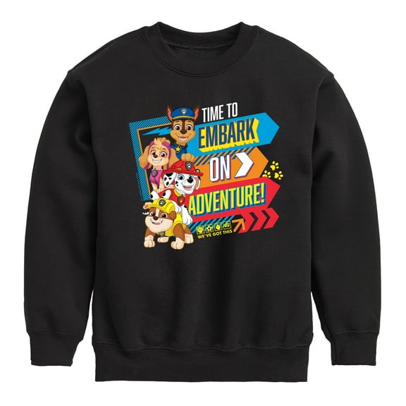 Paw Patrol - Time To Embark On Adventure - Toddler & Youth Crewneck Fleece Sweatshirt