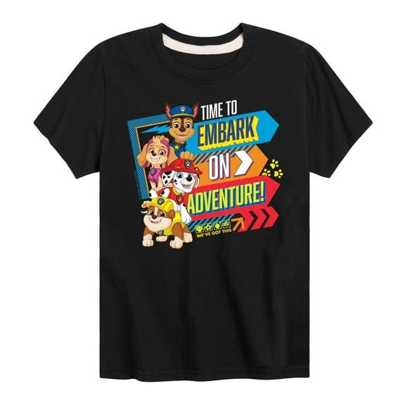 Paw Patrol - Time To Embark On Adventure - Toddler & Youth Short Sleeve Graphic T-Shirt