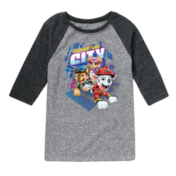 Paw Patrol - To Adventure City - Toddler And Youth Raglan Graphic T-Shirt