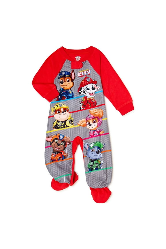 Paw Patrol 'To Adventure City' Toddler Boy's Fleece Footed Pajama Sleeper, Size 4T
