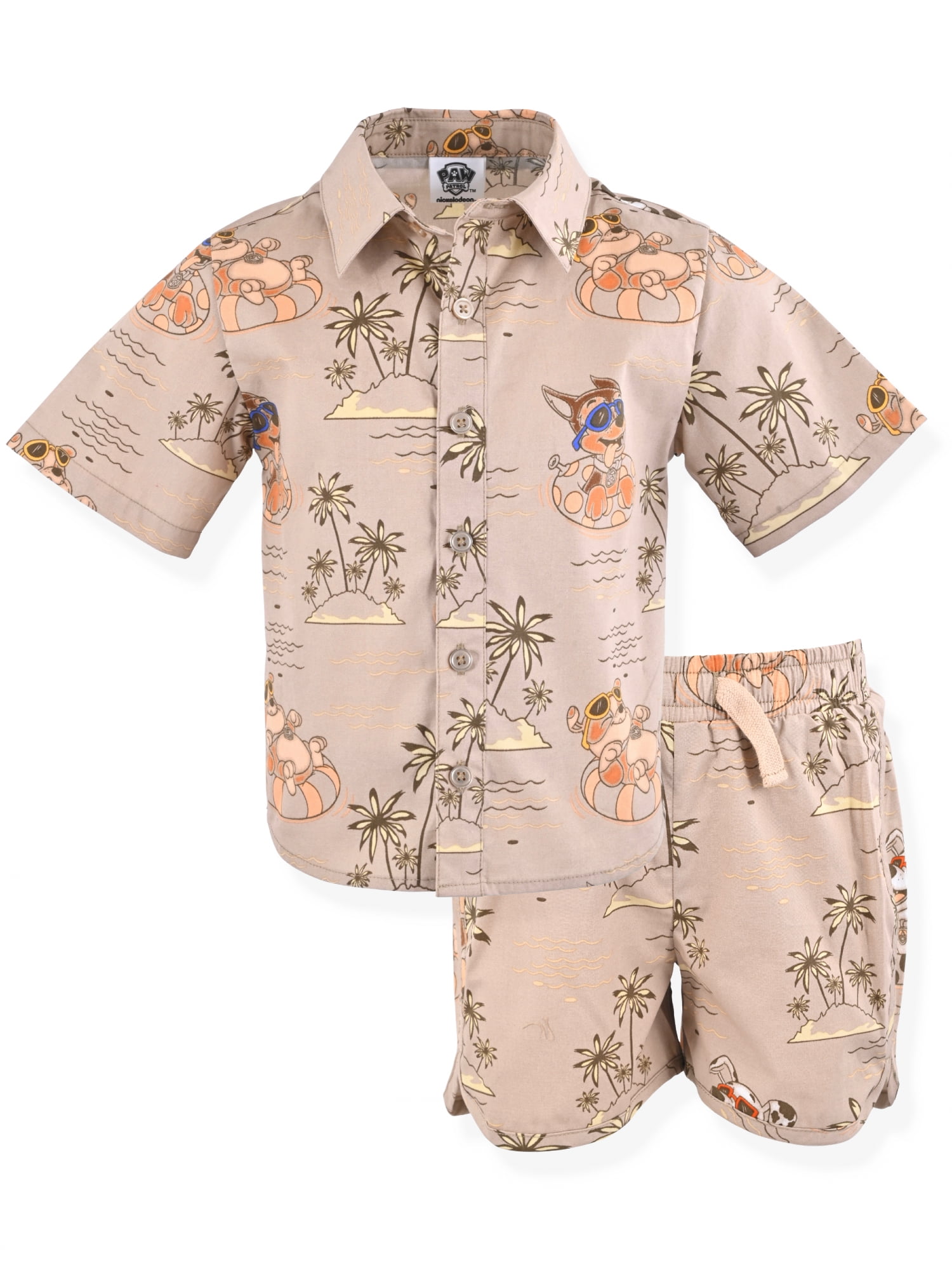 Paw Patrol Toddler Boy 2 Piece Woven Short Set, Size 12M5T