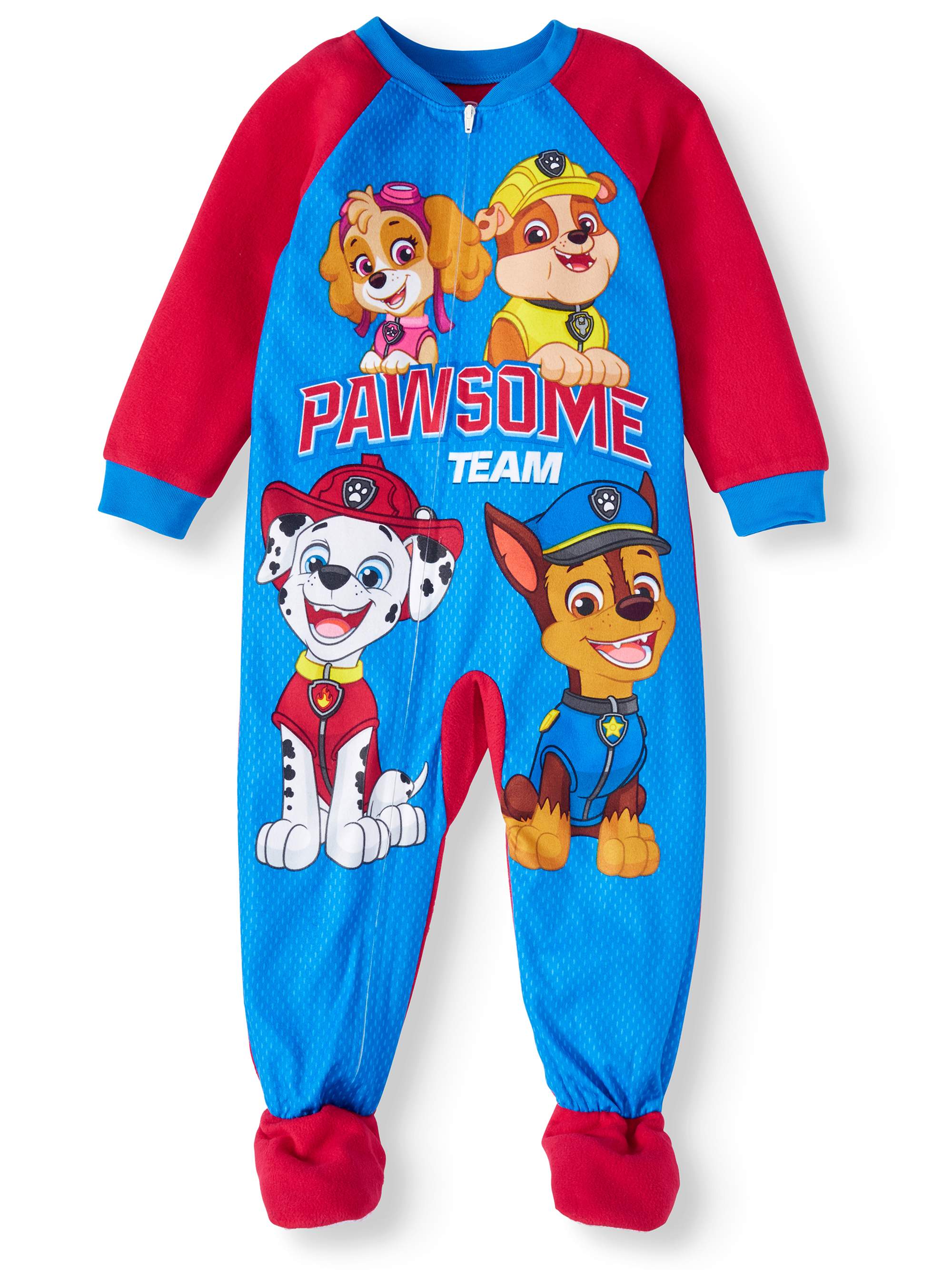 Paw Patrol Toddler Boy Microfleece Blanket Sleepers Pajamas Walmart