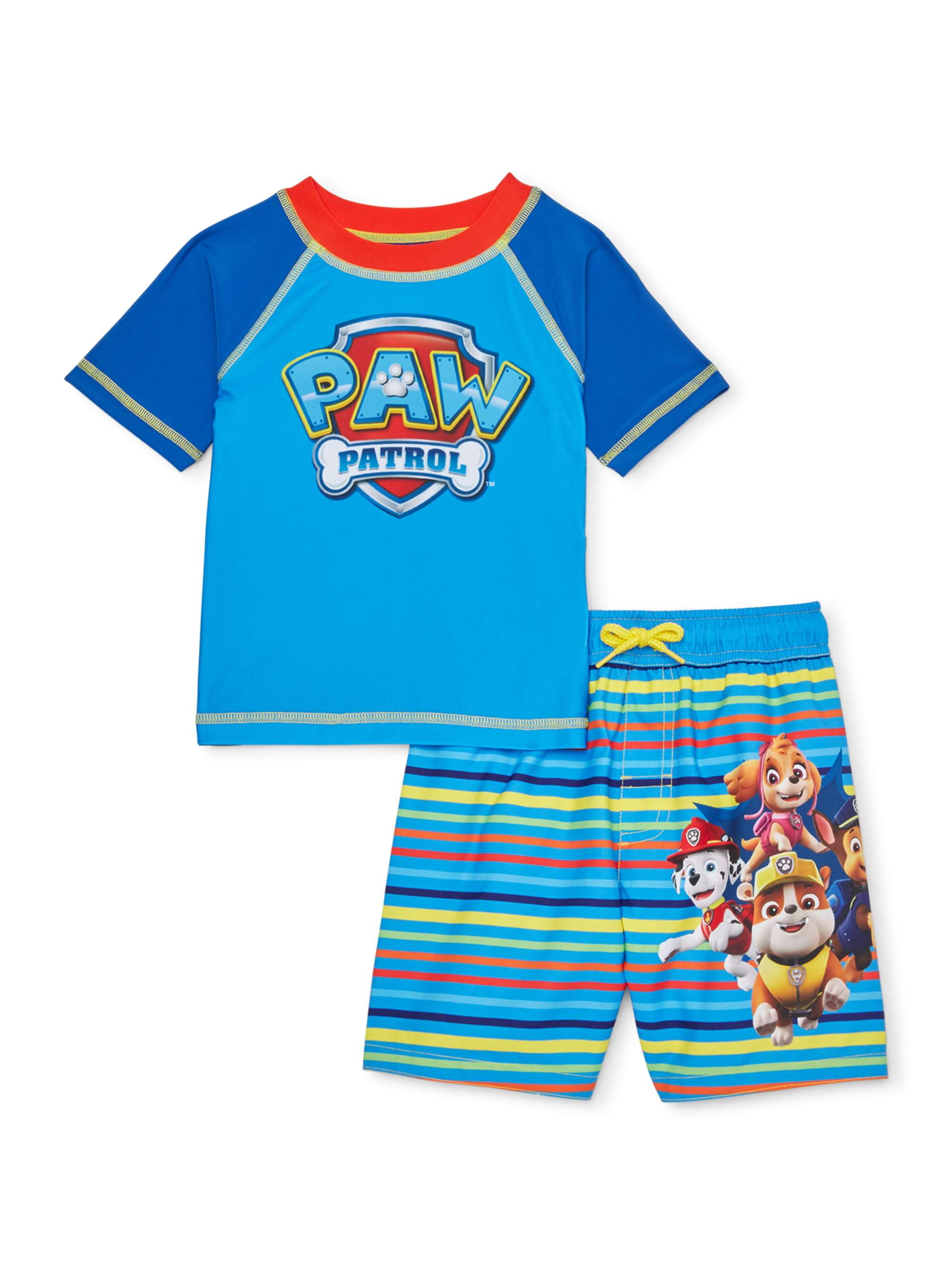Paw Patrol Toddler Boy Rash Guard & Swim Trunks, 2pc Set