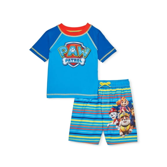 Paw Patrol Toddler Boy Rash Guard & Swim Trunks, 2pc Set
