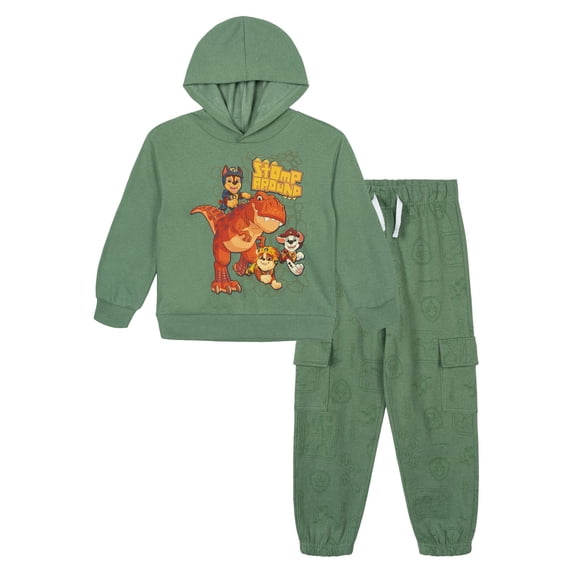 Paw Patrol Toddler Boys' 2-Piece Fleece Hoodie and Jogger Pants Set Dinosaur Green