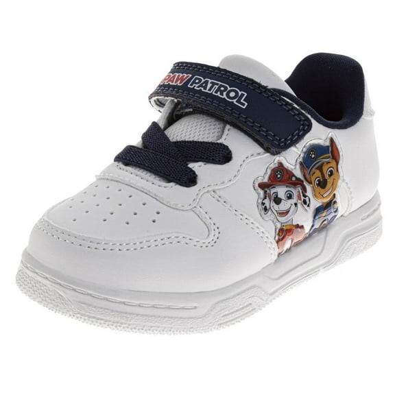 Paw Patrol Toddler Boys Chase And Marashall Hook And Loop Sneakers, White, Size: 6