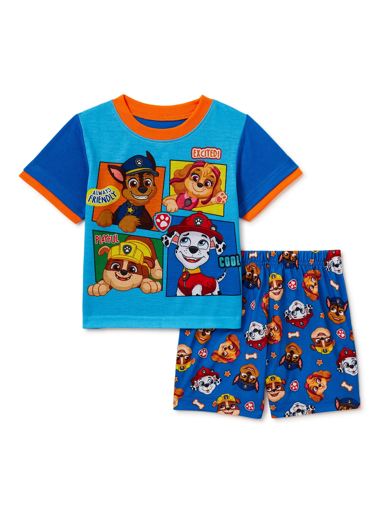 PAW Patrol 2-piece Toddler Boy Cotton Happy Pup Top and Solid Pants Set