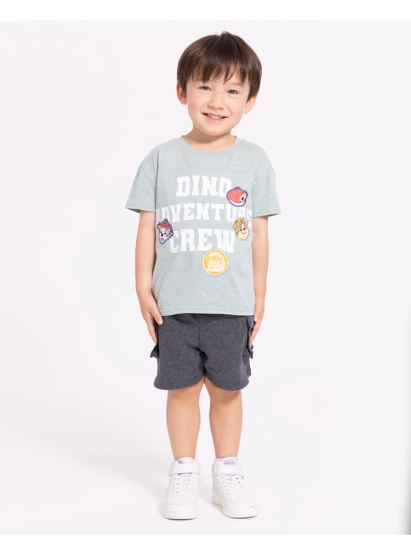Paw Patrol Toddler Boys Graphic Tee and Fleece Cargo Shorts, 2 Piece, Sizes 12M-5T