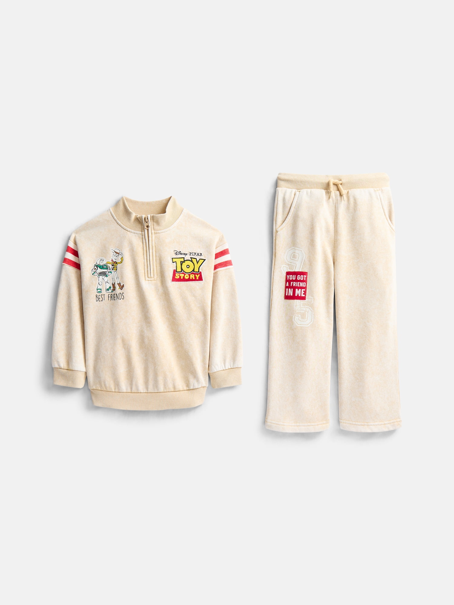 Disney Toy Story Toddler Boys Quarter Zip Pullover and Pants Set, 2 Piece, Sizes 12M-5T