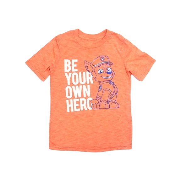 Paw Patrol Toddler Boys Orange "Be Your Own Hero" Tee Shirt T-Shirt Size 7