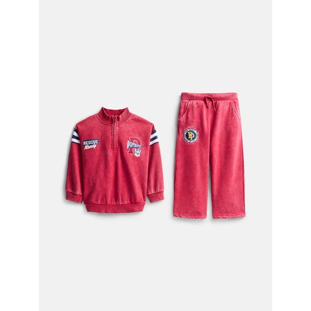 Paw Patrol Toddler Boys Quarter Zip Pullover and Pants Set, 2 Piece, Sizes 12M-5T