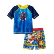 Paw Patrol Toddler Boys Rash Guard and Swim Trunks Set