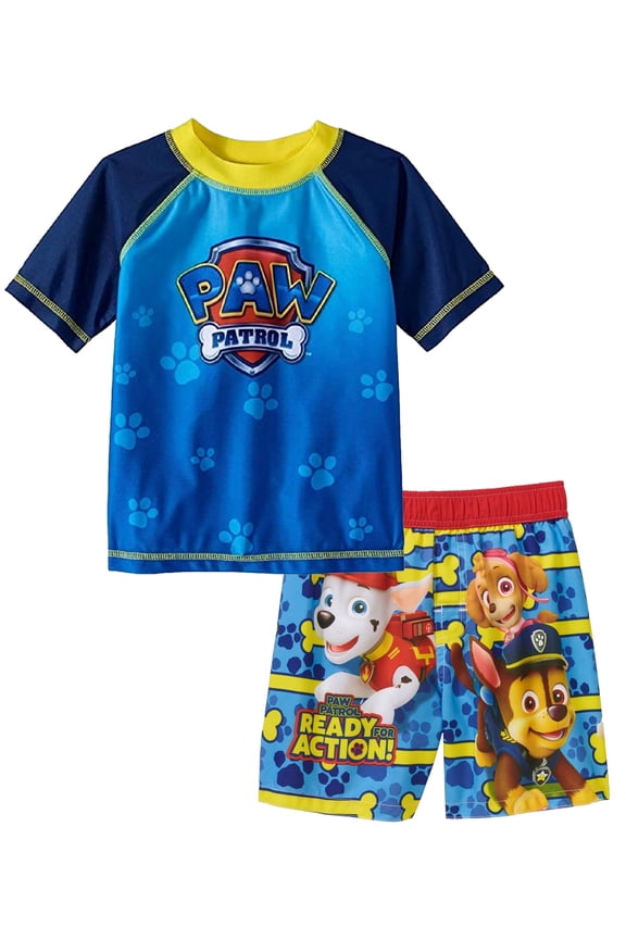 Toddler Boys Rash Guard and Swim Trunks Set