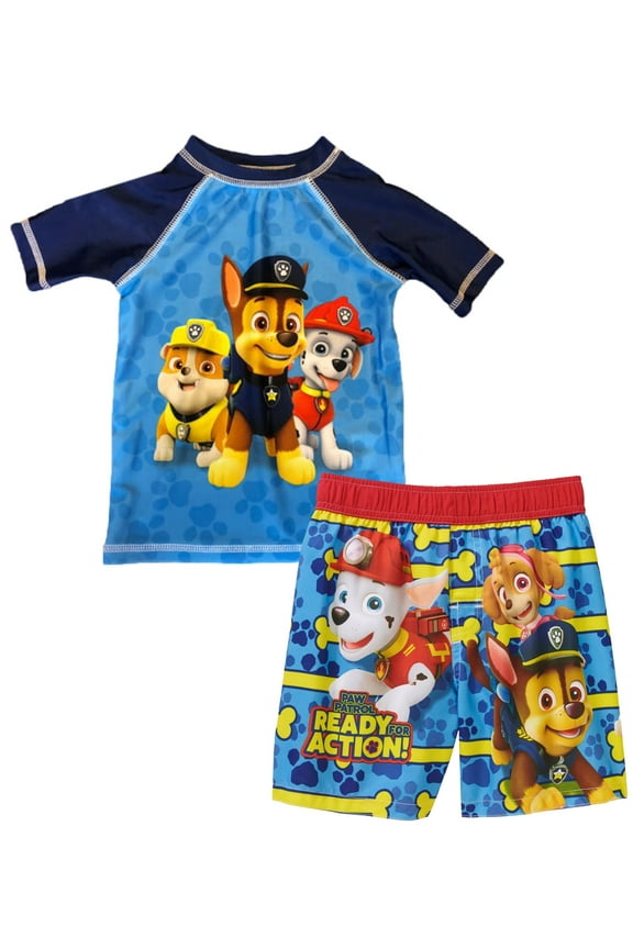 Toddler Boys' Rash Guard and Swim Trunks Set