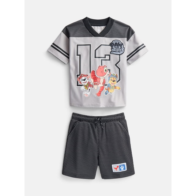 Paw Patrol Toddler Boys Short Sleeve Football Tee and Shorts Set, 2 Piece, Sizes 12M-5T