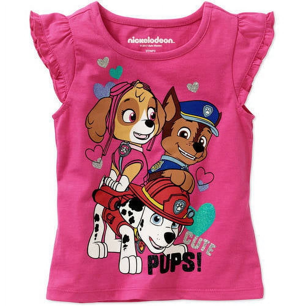 PawPatrolToddlerGirlFlutterSleeveTeeShirt