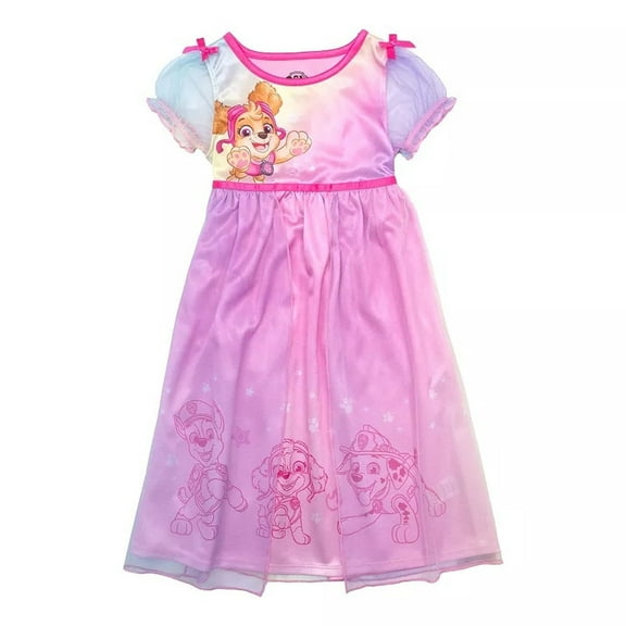 Paw Patrol Toddler Girl's Skye Satinet and Tulle Character Nightgown, Gown, Size 3T