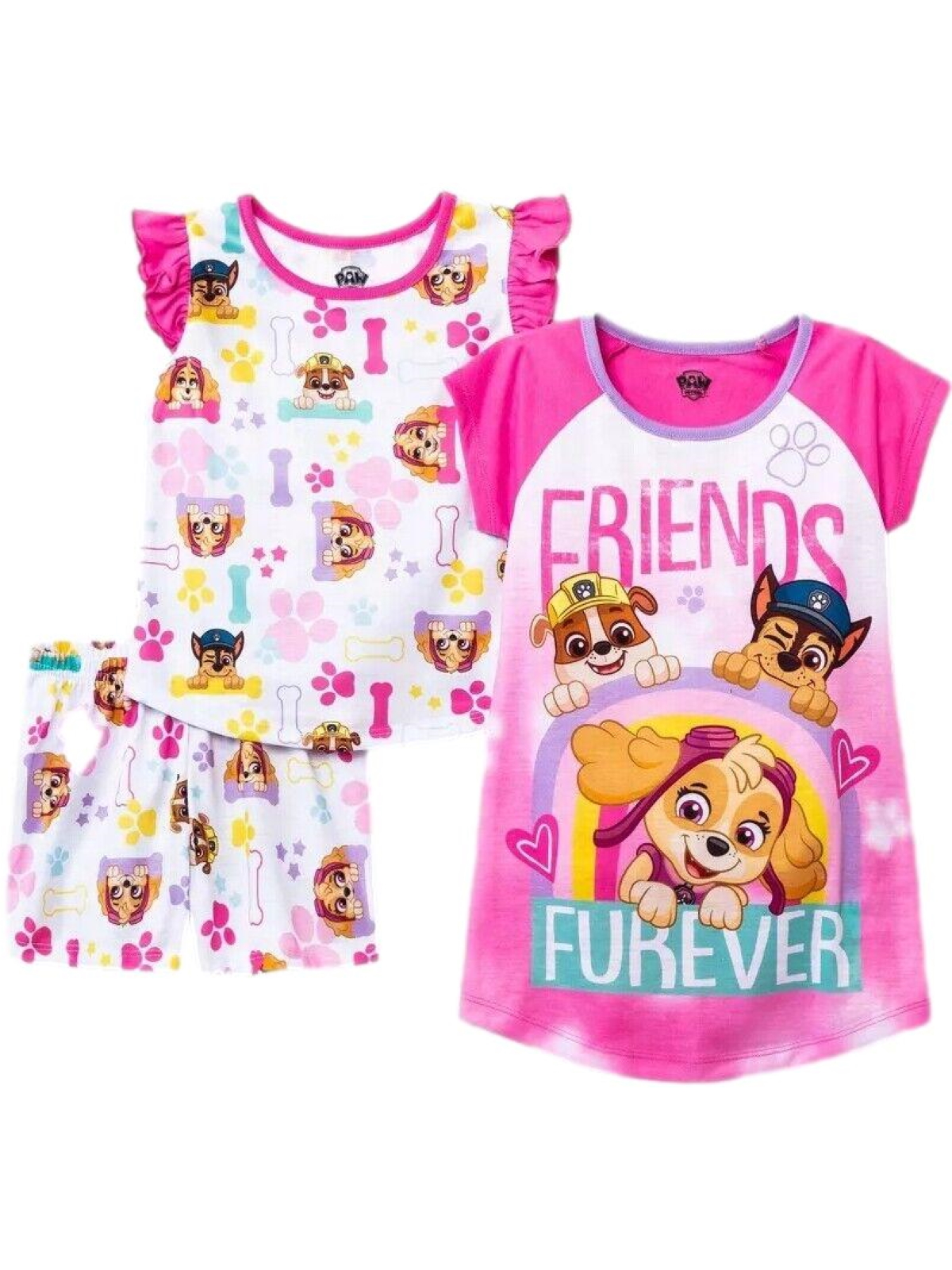 Chemise De Nuit Fille NAME IT Nmfassa Pawpatrol - Motif Pat'Patrouille, 95% Coton, Manches Courtes, Nuit Confortable
