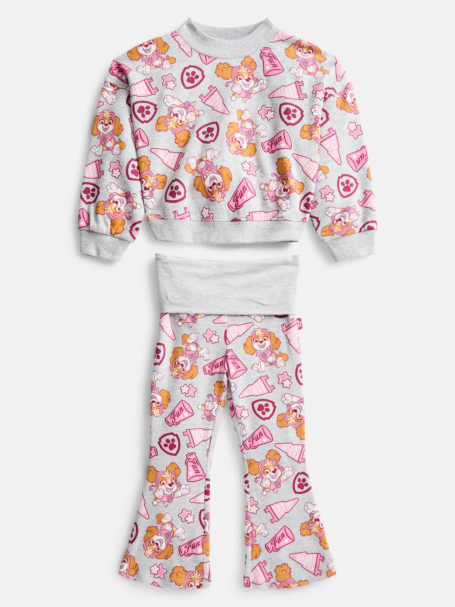 Paw Patrol Toddler Girls Allover Print Top and Flared Leggings Set, 2-Piece, Sizes 12M-5T