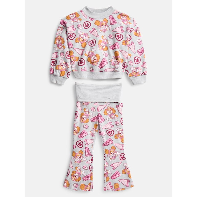 Paw Patrol Toddler Girls Allover Print Top and Flared Leggings Set, 2-Piece, Sizes 12M-5T