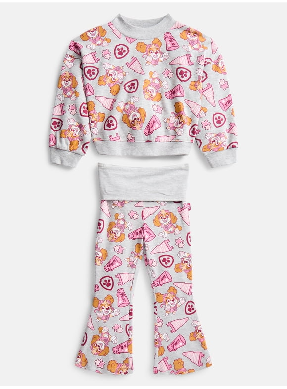 Paw Patrol Toddler Girls Allover Print Top and Flared Leggings Set, 2-Piece, Sizes 12M-5T