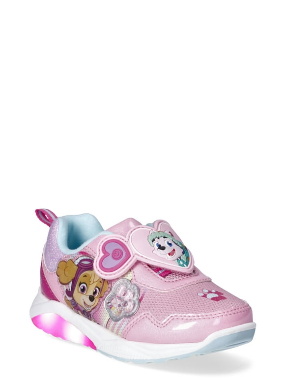 Paw Patrol Toddler Girls Skye and Everest Light Up Sneakers with On/Off Button