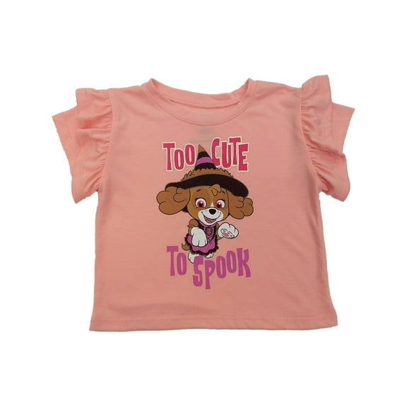 Paw Patrol Toddler Girls Witch Skye Too Cute To Spook Halloween T-Shirt Tee 5T