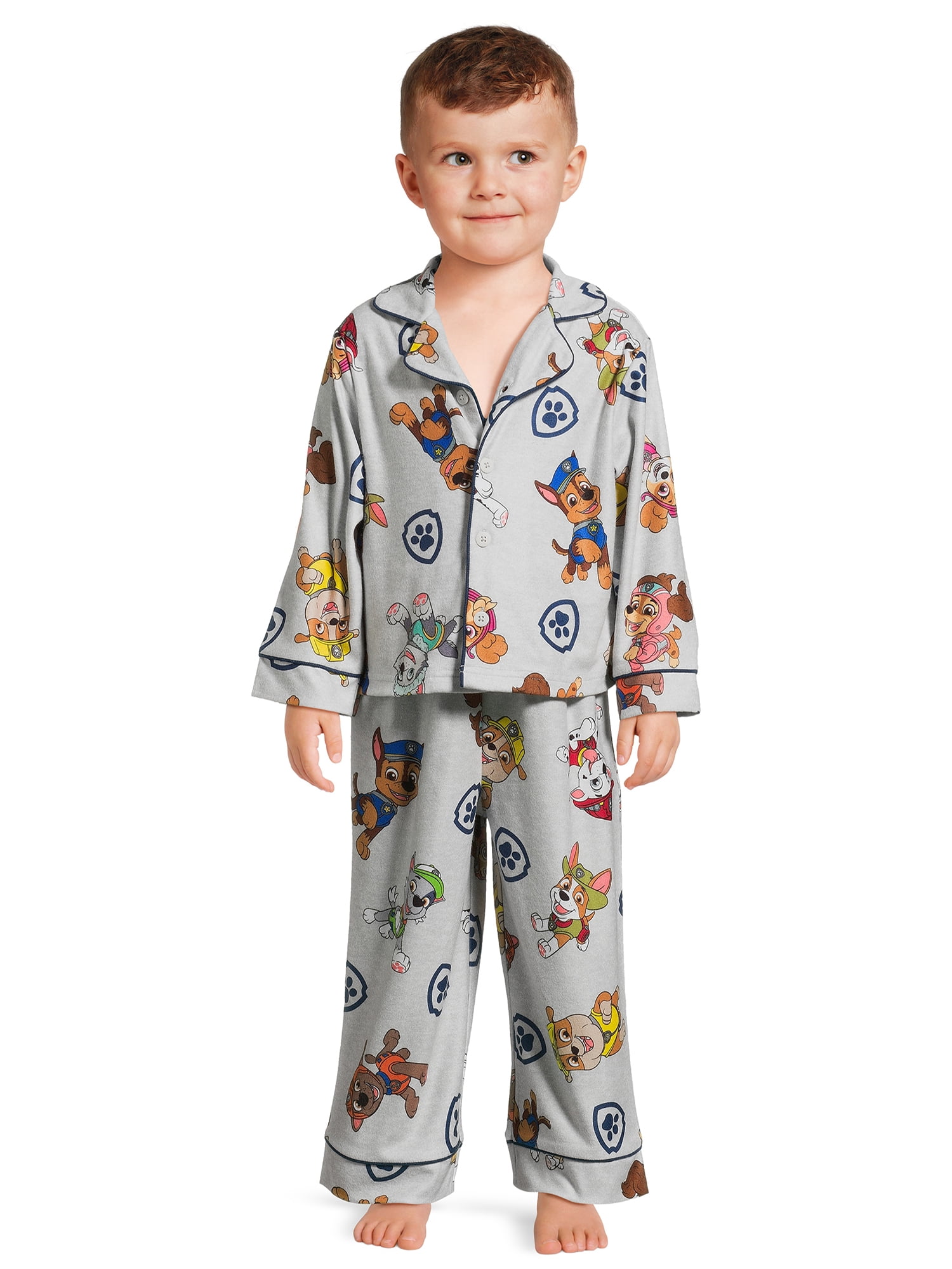 Paw Patrol Toddler Long Sleeve Button Down Top and Bottoms Pajama Set 2 Piece Sizes 2T 5T Walmart
