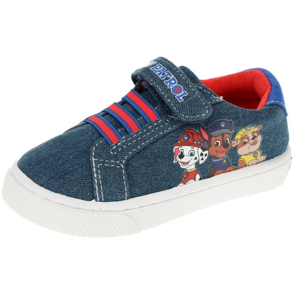 Paw Patrol Toddler Shoe, Low Top Denim Casual, Marshall, Chase, Skye, Everest, Dark Blue, Toddler Size 6