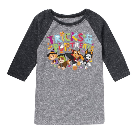Paw Patrol - Tricks And Pup Treats - Toddler And Youth Raglan Graphic T-Shirt