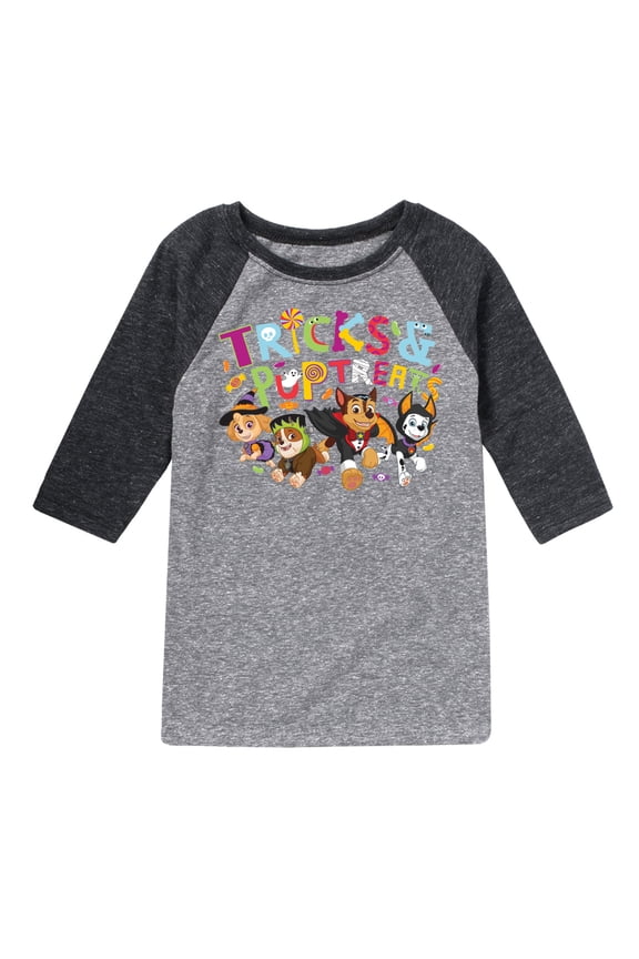 - Tricks And Pup Treats - Toddler And Youth Raglan Graphic T-Shirt