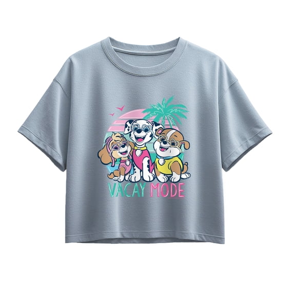 Paw Patrol - Vacay Mode - Youth Girl Short Sleeve Boxy Tee
