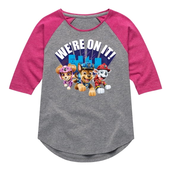 Paw Patrol - We're On It - Toddler And Youth Girls Raglan Graphic T-Shirt