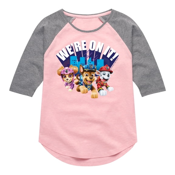 Paw Patrol - We're On It - Toddler And Youth Girls Raglan Graphic T-Shirt