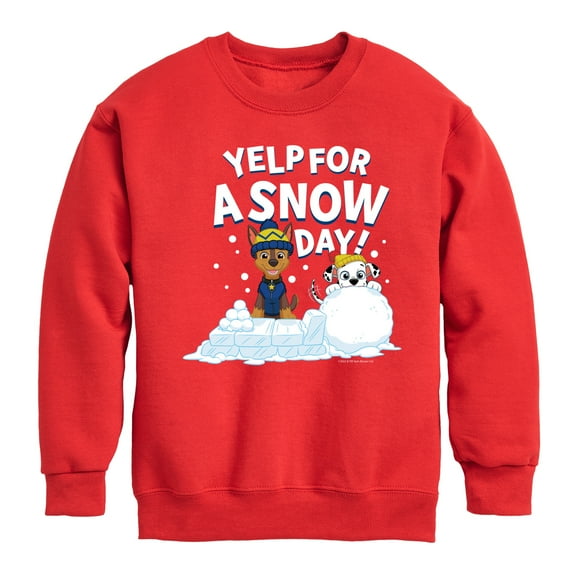 Paw Patrol - Yelp For Snow Day - Toddler And Youth Crewneck Fleece Sweatshirt