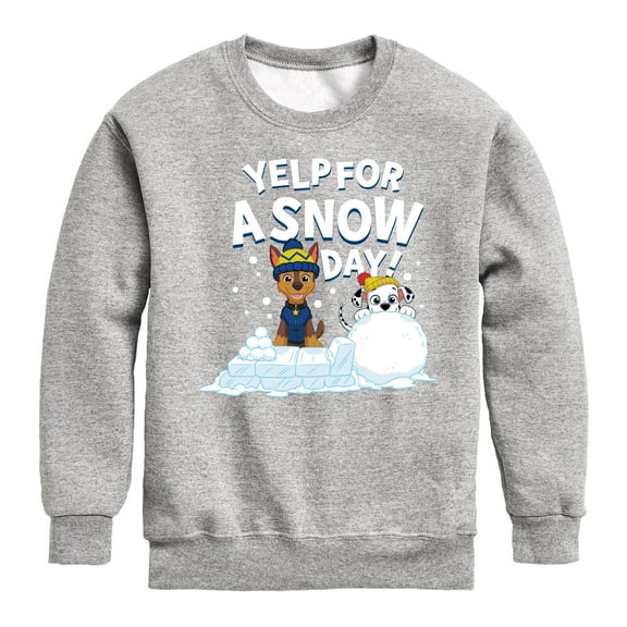 Paw Patrol - Yelp For Snow Day - Toddler And Youth Crewneck Fleece Sweatshirt