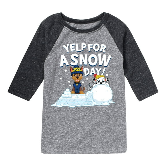 Paw Patrol - Yelp For Snow Day - Toddler And Youth Raglan Graphic T-Shirt