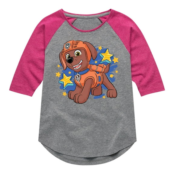 Paw Patrol - Zuma Sketch - Toddler & Youth Girls Raglan Graphic T-Shirt