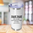 thumbnail image 1 of Paw Paw Pops Grandpa World's Best Dad Father Day Gifts, Daddy Tumbler with Lid 20 oz Stainless Steel, Coffee Mug, Fathers Day Travel Drinking Cup - White, 1 of 3