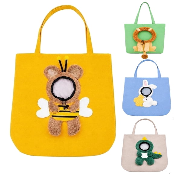Paw Peek Canvas Pet Carrier Bag with Shoulder Strap for Cats