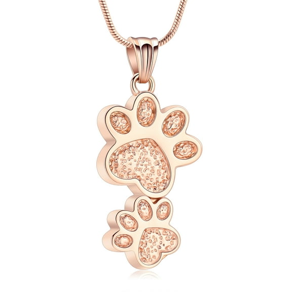 Paw Pendent for Ashes and Chain Cremation Jewelry for Ashes Holder Memorial Jewelry