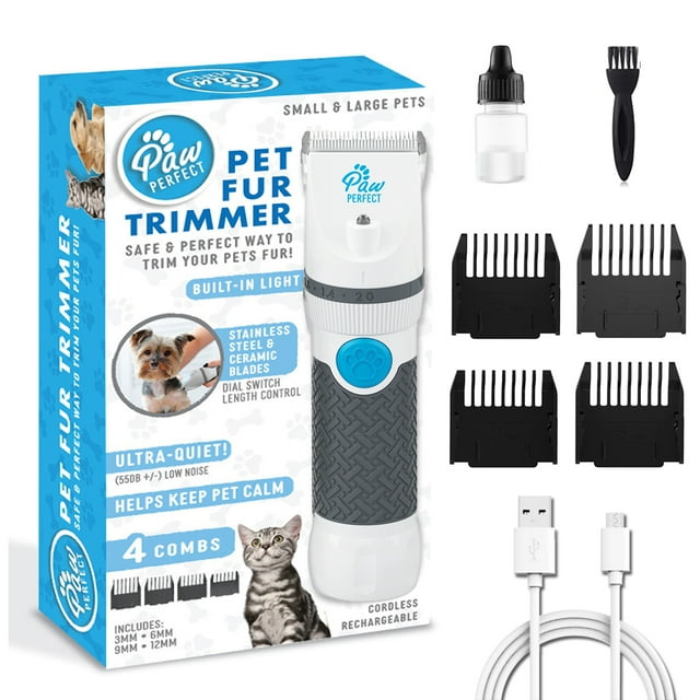 Paw Perfect Pet Hair Clipper Rechargeable Pet Hair Trimmer for Dogs
