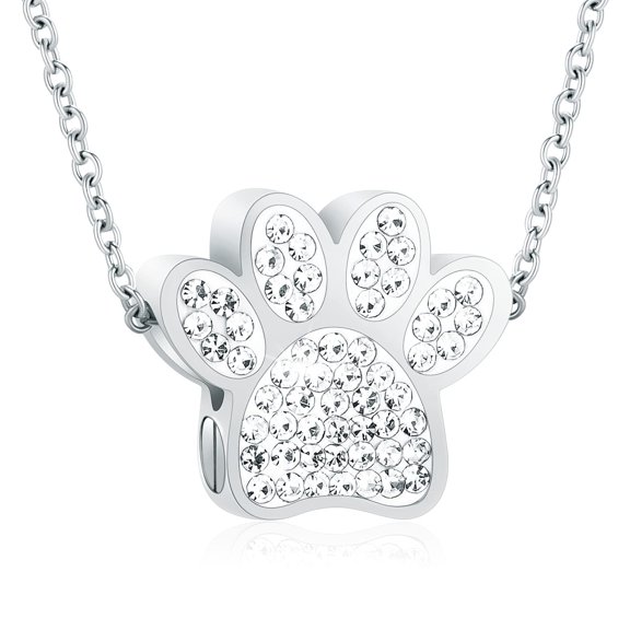 Paw Pet Cremation Jewelry for Dog Cat Ashes Holder Urn Necklace Lockets for Pet Ashes Memorial Jewelry